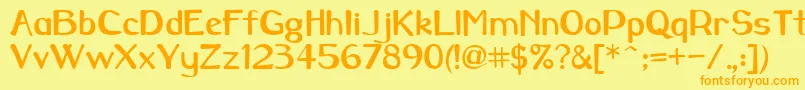 Carawaybold Font – Orange Fonts on Yellow Background