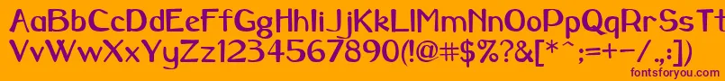 Carawaybold Font – Purple Fonts on Orange Background