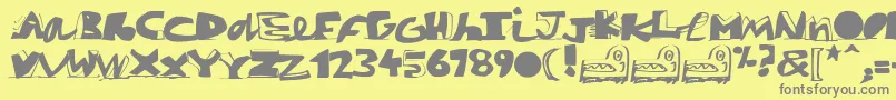 フォントPaintblack – 黄色の背景に灰色の文字