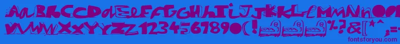 Paintblack Font – Purple Fonts on Blue Background