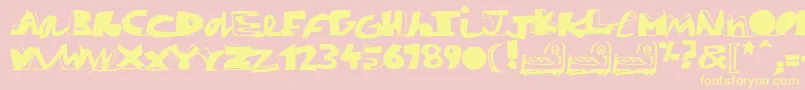 Paintblack Font – Yellow Fonts on Pink Background