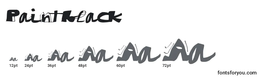 Размеры шрифта Paintblack