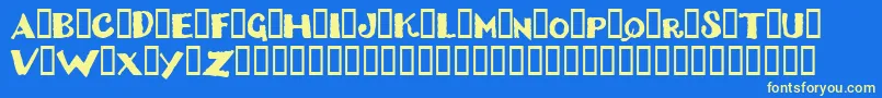 DizzyBitch Font – Yellow Fonts on Blue Background