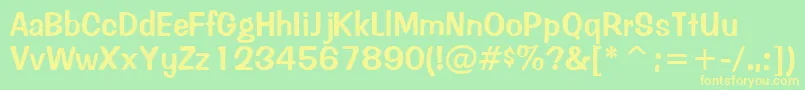 InadonsskRegular Font – Yellow Fonts on Green Background