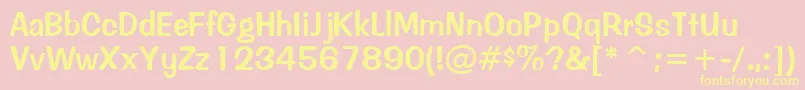 Police InadonsskRegular – polices jaunes sur fond rose