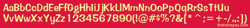 Шрифт InadonsskRegular – жёлтые шрифты на красном фоне