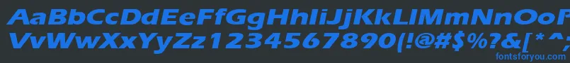 ErgoeextraboldexpandedItalic Font – Blue Fonts on Black Background