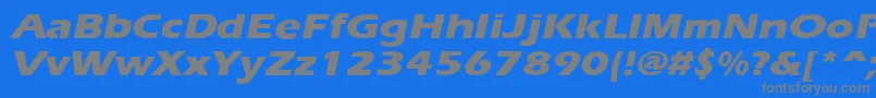 ErgoeextraboldexpandedItalic Font – Gray Fonts on Blue Background