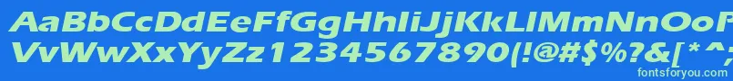 ErgoeextraboldexpandedItalic Font – Green Fonts on Blue Background