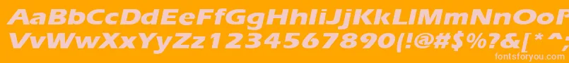 ErgoeextraboldexpandedItalic-Schriftart – Rosa Schriften auf orangefarbenem Hintergrund