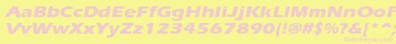 ErgoeextraboldexpandedItalic Font – Pink Fonts on Yellow Background