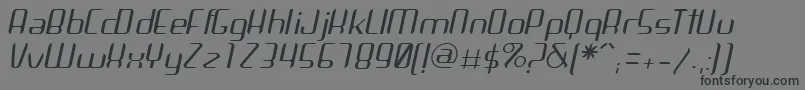 フォントArbekaLightitalic – 黒い文字の灰色の背景