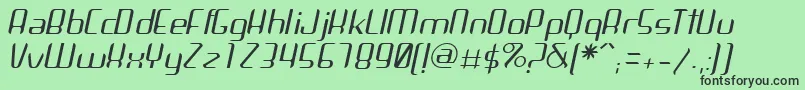 フォントArbekaLightitalic – 緑の背景に黒い文字