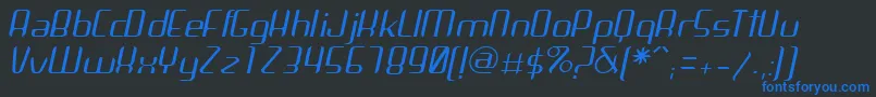 ArbekaLightitalic Font – Blue Fonts on Black Background