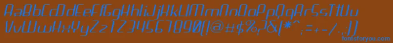 フォントArbekaLightitalic – 茶色の背景に青い文字