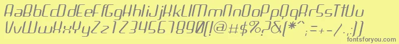 フォントArbekaLightitalic – 黄色の背景に灰色の文字
