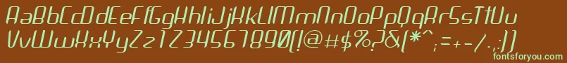 Fonte ArbekaLightitalic – fontes verdes em um fundo marrom