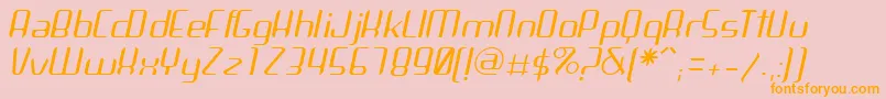 ArbekaLightitalic-Schriftart – Orangefarbene Schriften auf rosa Hintergrund