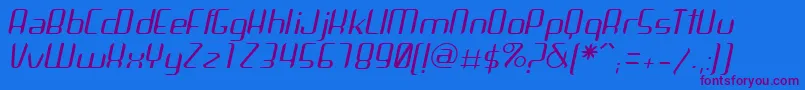 ArbekaLightitalic Font – Purple Fonts on Blue Background