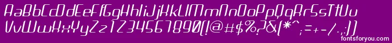 フォントArbekaLightitalic – 紫の背景に白い文字