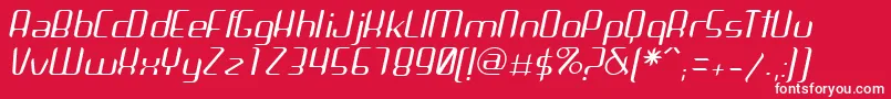 フォントArbekaLightitalic – 赤い背景に白い文字