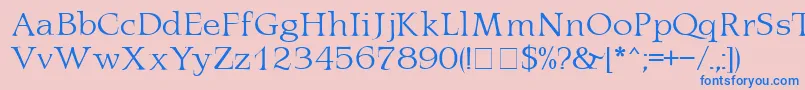 LatinaMn Font – Blue Fonts on Pink Background