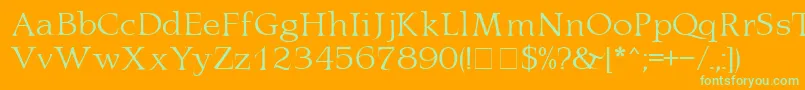 LatinaMn Font – Green Fonts on Orange Background