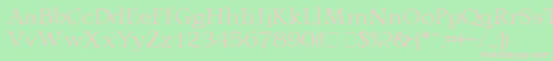 LatinaMn Font – Pink Fonts on Green Background