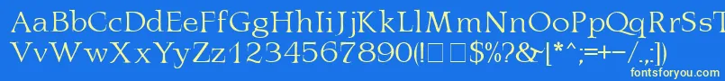 LatinaMn Font – Yellow Fonts on Blue Background