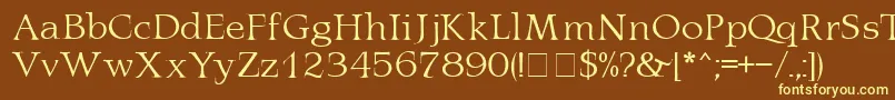 LatinaMn Font – Yellow Fonts on Brown Background