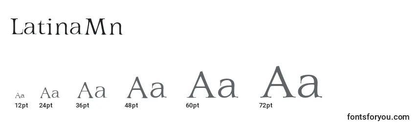 sizes of latinamn font, latinamn sizes