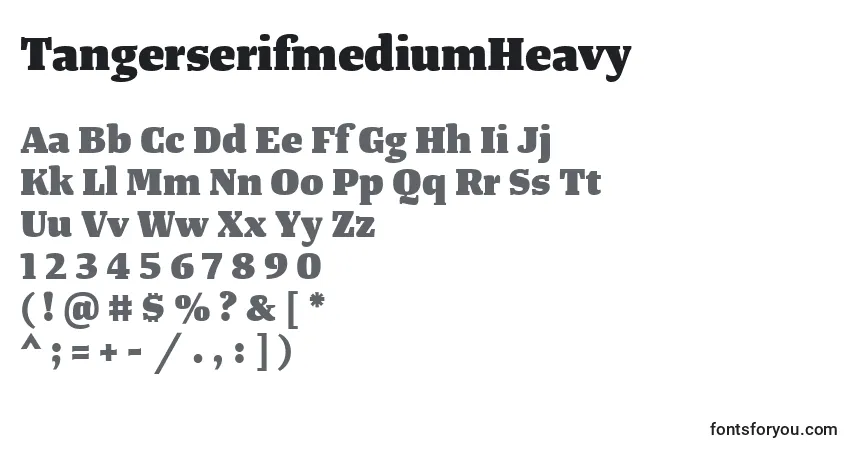 A fonte TangerserifmediumHeavy – alfabeto, números, caracteres especiais