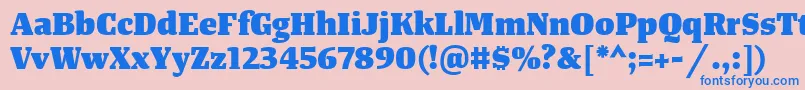 TangerserifmediumHeavy Font – Blue Fonts on Pink Background