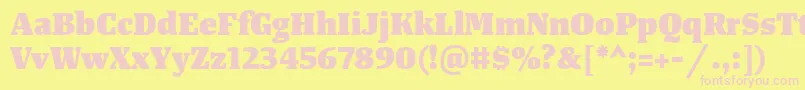 TangerserifmediumHeavy Font – Pink Fonts on Yellow Background