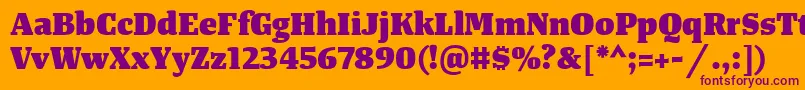 TangerserifmediumHeavy Font – Purple Fonts on Orange Background