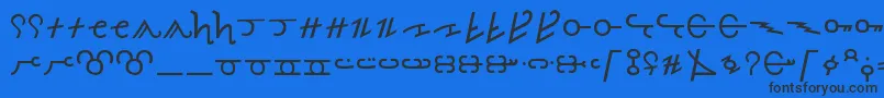 フォントAncientThorass – 黒い文字の青い背景