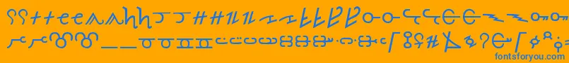 AncientThorass Font – Blue Fonts on Orange Background