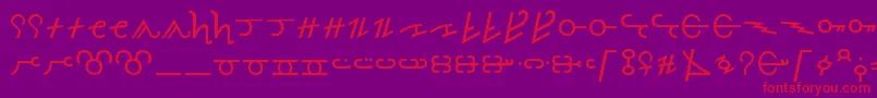 AncientThorass-Schriftart – Rote Schriften auf violettem Hintergrund