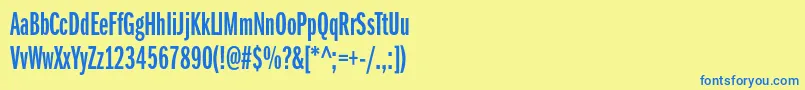 ItcfranklingothicstdDmxcp Font – Blue Fonts on Yellow Background
