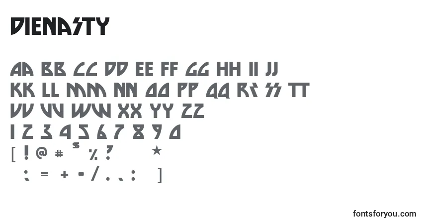 Schriftart Dienasty – Alphabet, Zahlen, spezielle Symbole