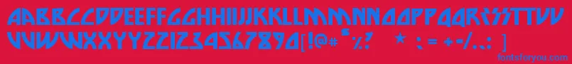 Dienasty-Schriftart – Blaue Schriften auf rotem Hintergrund