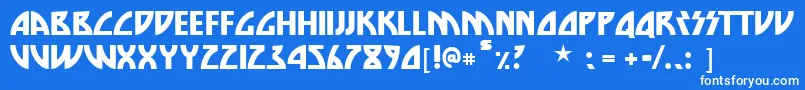 フォントDienasty – 青い背景に白い文字