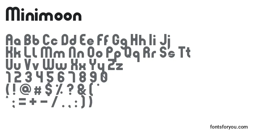 Minimoon Font – alphabet, numbers, special characters