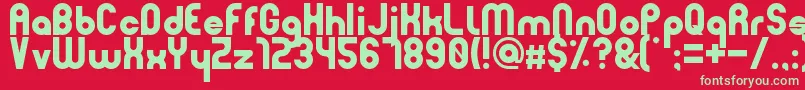 Minimoon Font – Green Fonts on Red Background