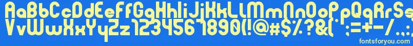 Minimoon Font – Yellow Fonts on Blue Background