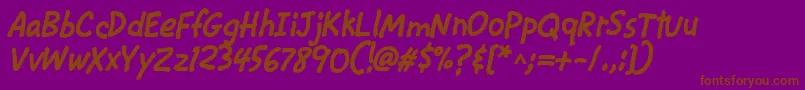 CacKrazyLegsBold Font – Brown Fonts on Purple Background