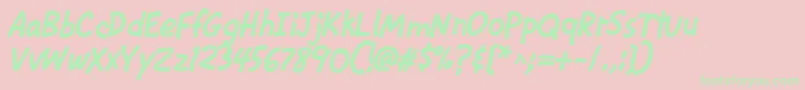 CacKrazyLegsBold Font – Green Fonts on Pink Background