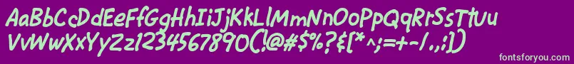 CacKrazyLegsBold Font – Green Fonts on Purple Background