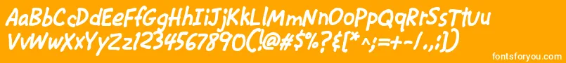 CacKrazyLegsBold Font – White Fonts on Orange Background