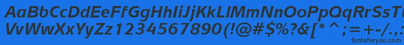 Шрифт MixageBoldItalicBt – чёрные шрифты на синем фоне